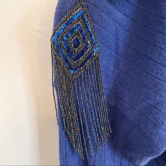 Angora & Wool Vintage Beaded Tassel Sweater M - Picture 9 of 11